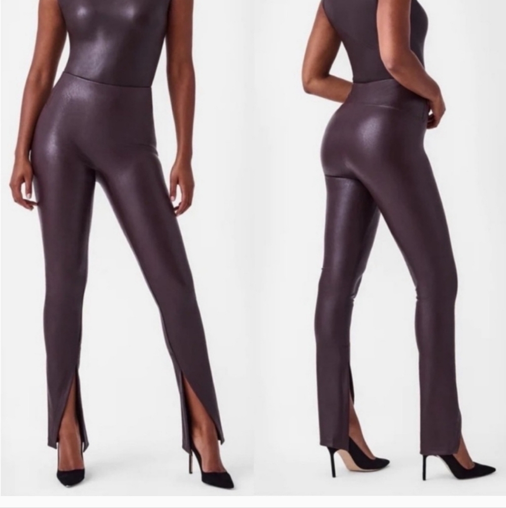 SPANX Shiny Brown Leggings